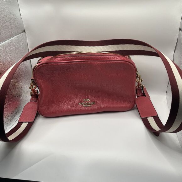 NWT Coach Pebbled Leather Jes Crossbody C5805 Strawberry Haze Pink Gold - Picture 11 of 11